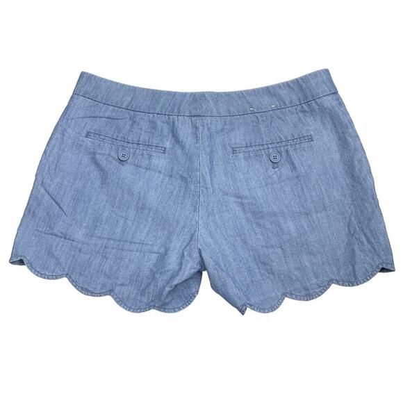 CLUB MONACO Scalloped Hem Chambray Amber Shorts Sz 2 - Picture 4 of 4